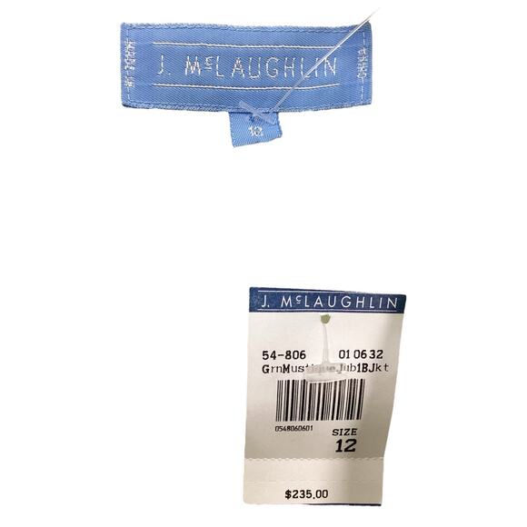 NWT J.McLaughlin Blazer Womens SZ12 Silk Cotton Spandex Blend Floral Print Green - Picture 5 of 5